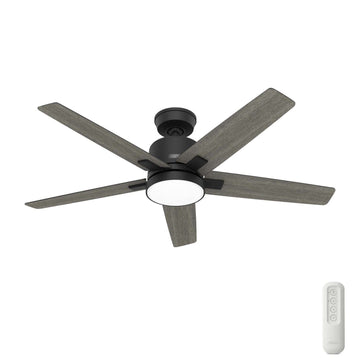 52 inch Acela with LED light Ceiling Fans Hunter Matte Black - Dark Gray Oak 