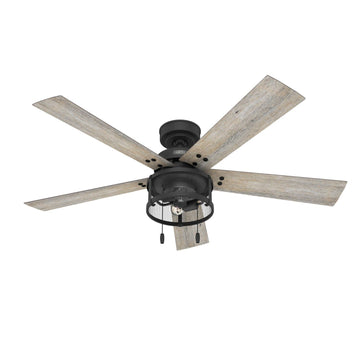 52 inch Corbin with 2 Lights Ceiling Fans Hunter Matte Black - Barnwood 