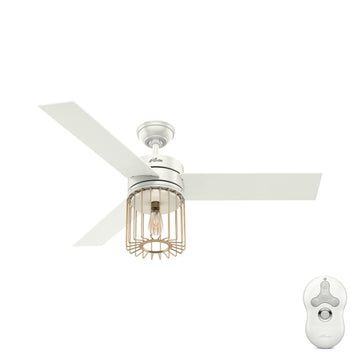 52 inch Ronan with LED Light Ceiling Fans Hunter Fresh White - Aged Oak 