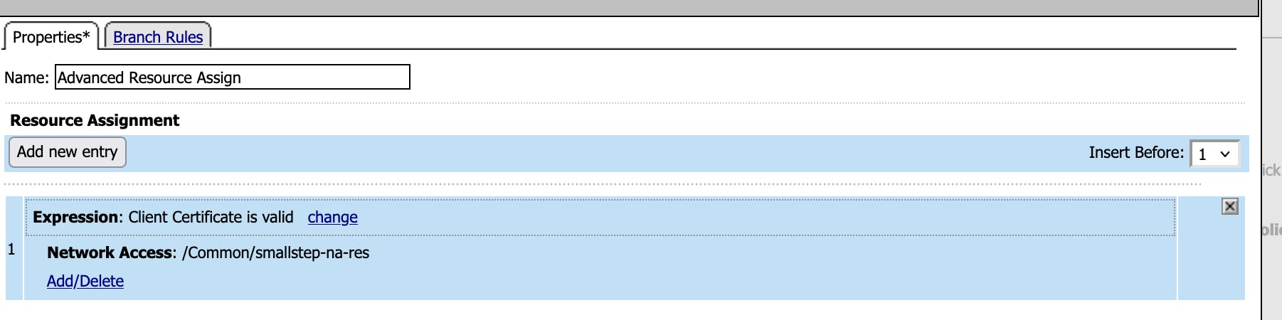 Advanced Resource Assign properties