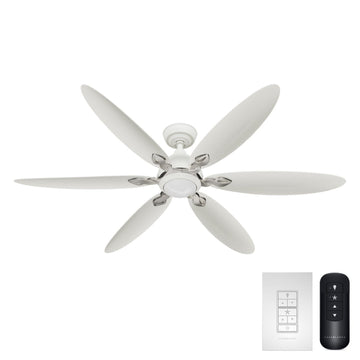 Azalea Outdoor Energy Star DC with LED Light 60 inch with remote and wall control Ceiling Fans Casablanca Fresh White - Fresh White 