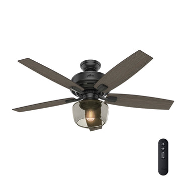 Bennett with Light 52 inch Ceiling Fans Hunter Matte Black - Greyed Walnut 