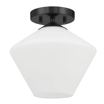 Celestial Valley 1 Light Small 10 Inch Flush Lighting Hunter Matte Black - Cased White 