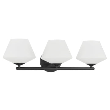 Celestial Valley 3 Light Medium 24 Inch Vanity Lighting Hunter Matte Black - Cased White 