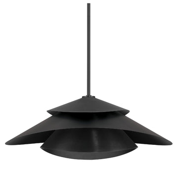 Hiro 1 Light Extra Large 24 Inch Pendant Lighting Hunter Matte Black 