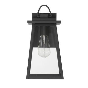 Ivory Dusk Outdoor 1 Light Medium 14 Inch Wall Light Lighting Hunter Matte Black - Clear 