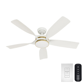 Julia Outdoor Energy Star DC with LED Light 52 inch with remote and wall control Ceiling Fans Casablanca Fresh White - Fresh White 