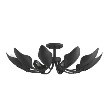 Juneway 10 Light Large 28 Inch Flush Chandelier Lighting Hunter Matte Black 