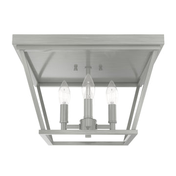 Laurel Ridge Flush Mount 4 Light Lighting Hunter Brushed Nickel 