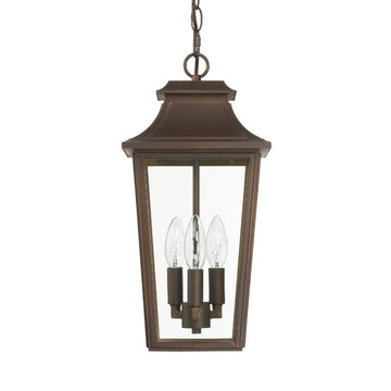 Spring Cove Outdoor 3 Light Large 17 Inch Pendant Lighting Hunter Matte Bronze - Clear 