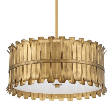 Valdaz 3 Light Large 18 Inch Pendant Lighting Hunter Brushed Luxe Gold - Frosted 
