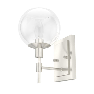 Xidane Wall Sconce 1 Light Lighting Hunter Brushed Nickel - Clear 